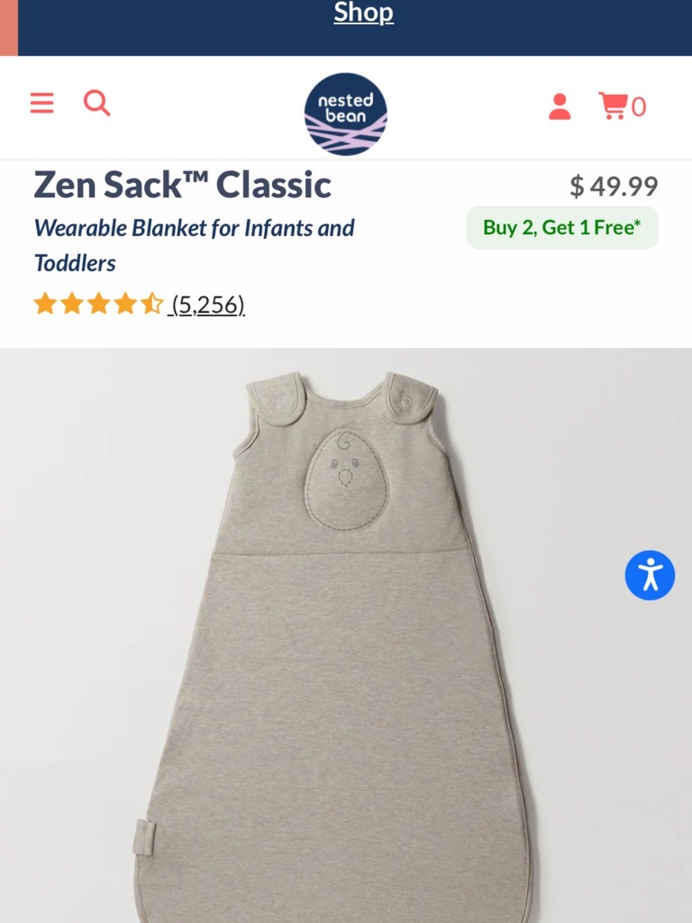Nested bean sleep sack - Picture 2 of 4